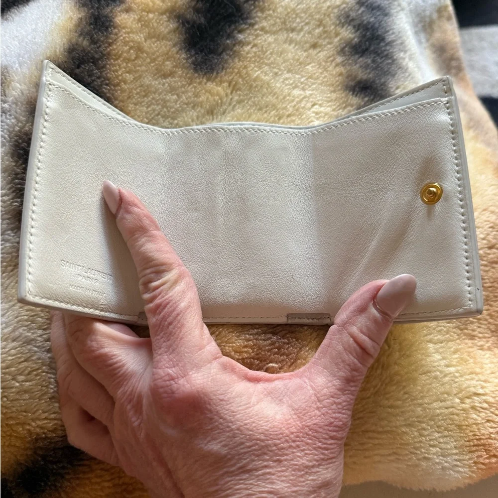 Saint Laurent Paris Compact Wallet - White Base with Multicolor Shapes - Picture 3 of 7